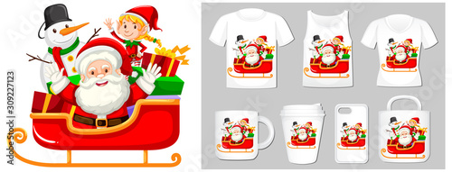 Christmas theme with Santa on many products