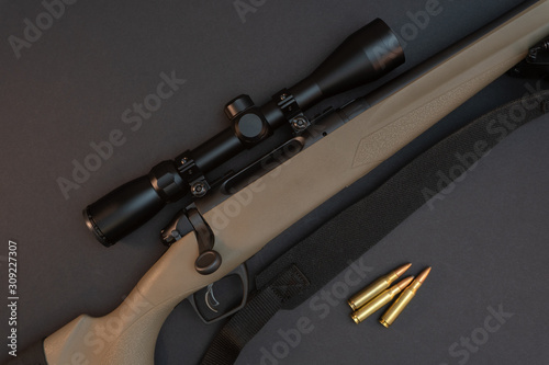 Hunting rifle with scope chambered in .308 Win.