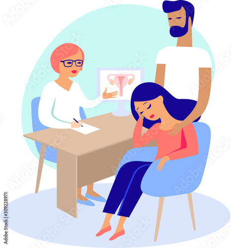 Couple having consultation with .reproductologist