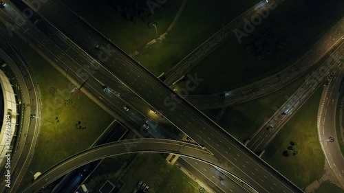 A modern flyover road junction in a large megapolis