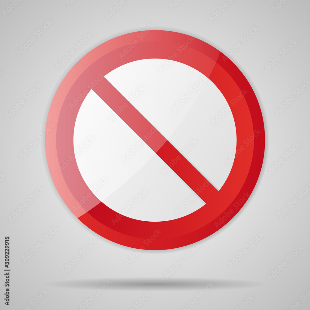Red Prohibition stop sign, Red circle warning and no entry or access  with symbol, simply vector graphic illustration, isolated on white background with general warning not allowed object