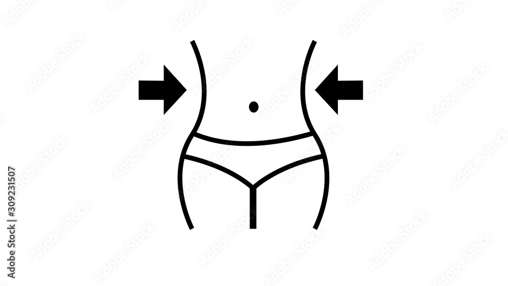 woman's waist icon, flat design best woman's waist icon, flat design best
