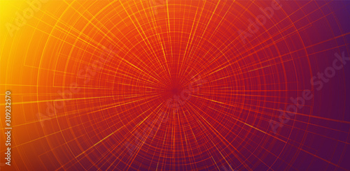 Orange Hyperspace speed motion on Blue background,warp and expanding movement concept,vector Illustration.