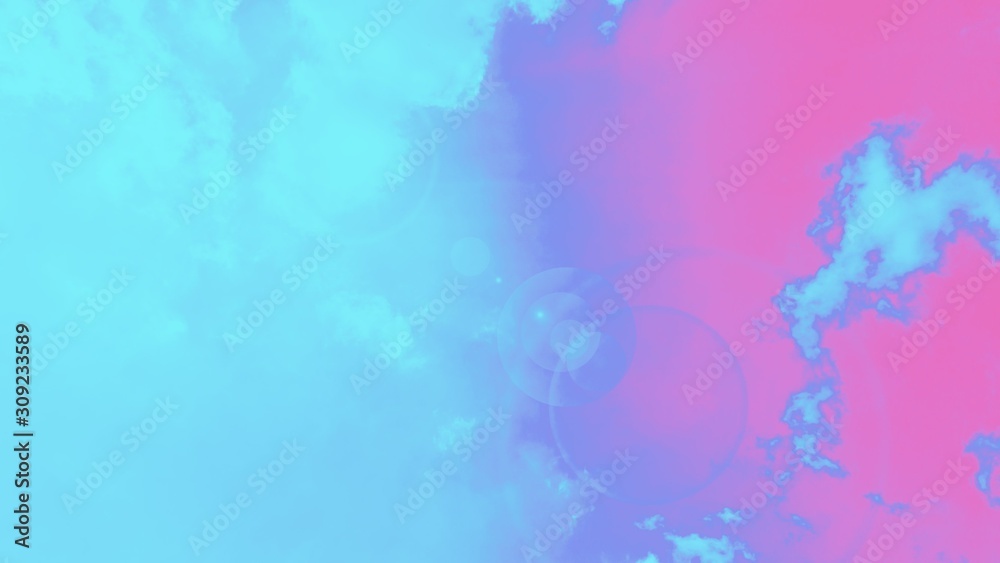 Abstract space turquoise aqua color blue pink magenta gradient background, 16:9 panoramic format