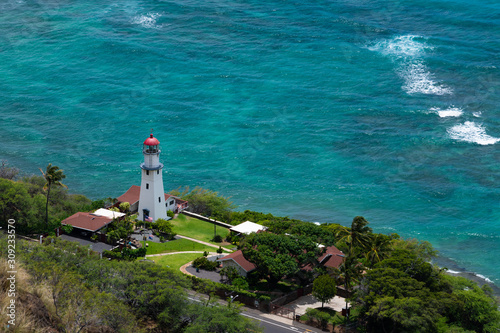 View of the Diamond Head Lighthouse from the Top of Diamond Head 