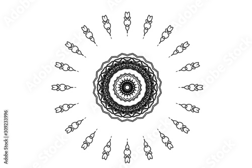 Abstract background floral ornament , Isolated on white background.
