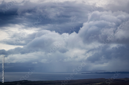 Rain clouds over Inner Sound, Isle of Skye