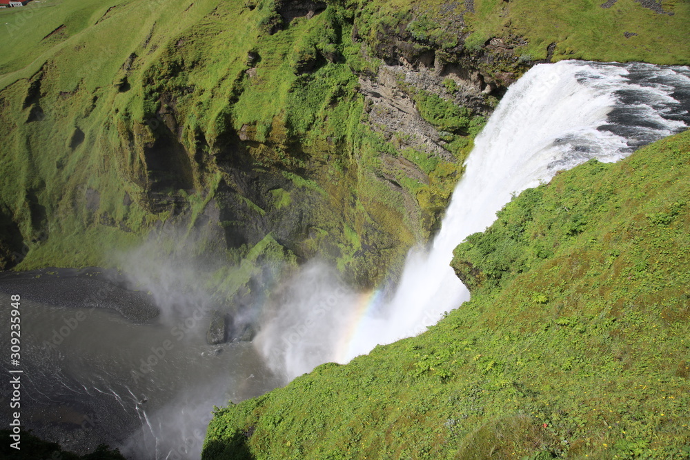 The beautiful Skogafoss waterfall, Iceland The beautiful Skogafoss waterfall, Iceland