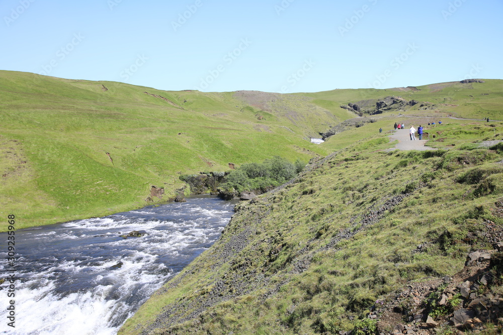 The beautiful Skogafoss waterfall, Iceland