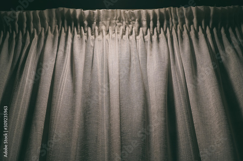 Gray white curtain illuminated lantern for the background