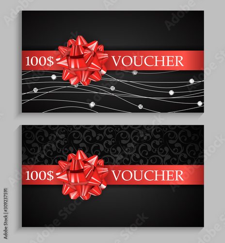 Abstract Gift Voucher Template Vector Illustration