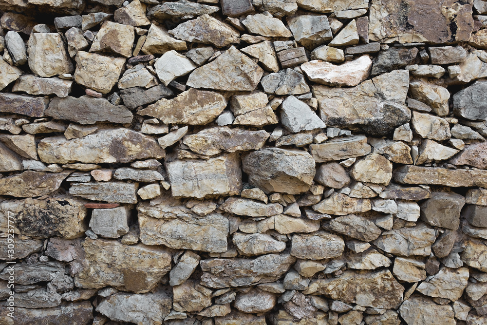 Wall built with stone and cement mortar or lime Wall built with stone and cement mortar or lime