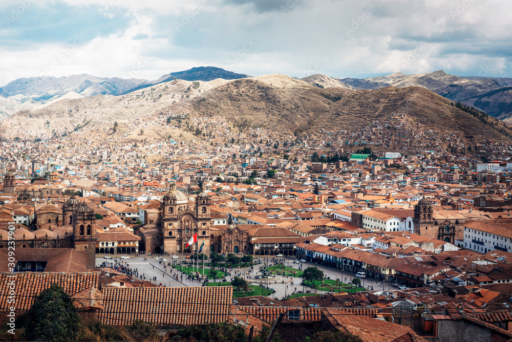  Panoramic view of the city of Cusco Peru
