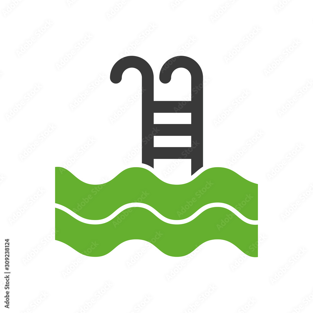 pool with stair isolated icon pool with stair isolated icon