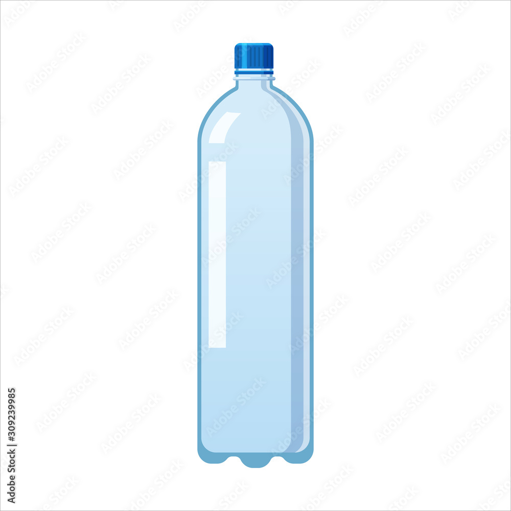 Plastic water bottle icon empty liquid container drink with screw cap Plastic water bottle icon empty liquid container drink with screw cap