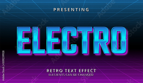 Futuristic retro font. 80s style . Vector alphabet. Editable Template for your design.