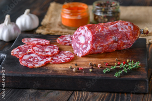 Italian salami with fresh thyme