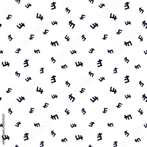 Money currency sign Swiss Franc Switzerland seamless pattern simple style finance business banking cash in colors, navy blue decorated wallpaper background for website, wrapping paper, textile fabric.