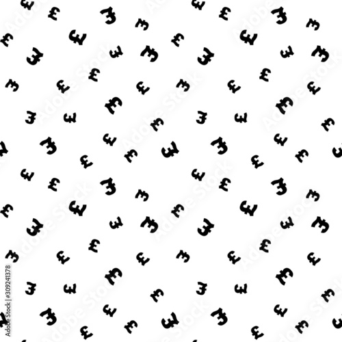 money currency sign Pound Sterling British England seamless pattern simple style finance business banking cash in colors, black decorated wallpaper background for website, wrapping paper, textile.