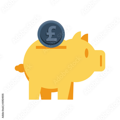 piggy savings with sterling pound