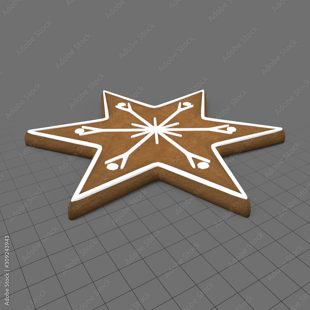 Gingerbread star cookie 1 Stock 3D asset | Adobe Stock