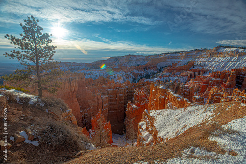 Bryce Canyon National Park  Winter snow. Utah. USA.