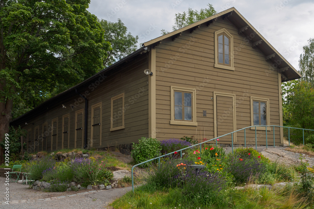 Wooden house in Scansen, Stockholm, Sweden