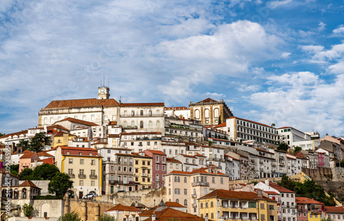 University of Coimbra on hilltop above the city from Santa Clara bridge