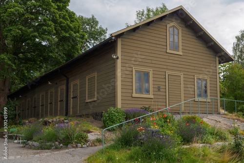 Obraz na płótnie Wooden house in Scansen, Stockholm, Sweden w salonie