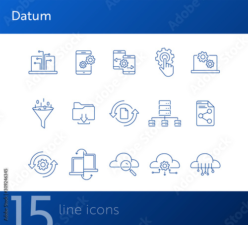 Datum line icon set