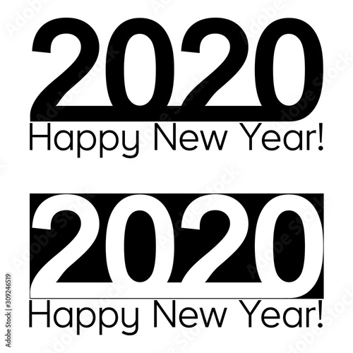 Happy New year 2020 text le...