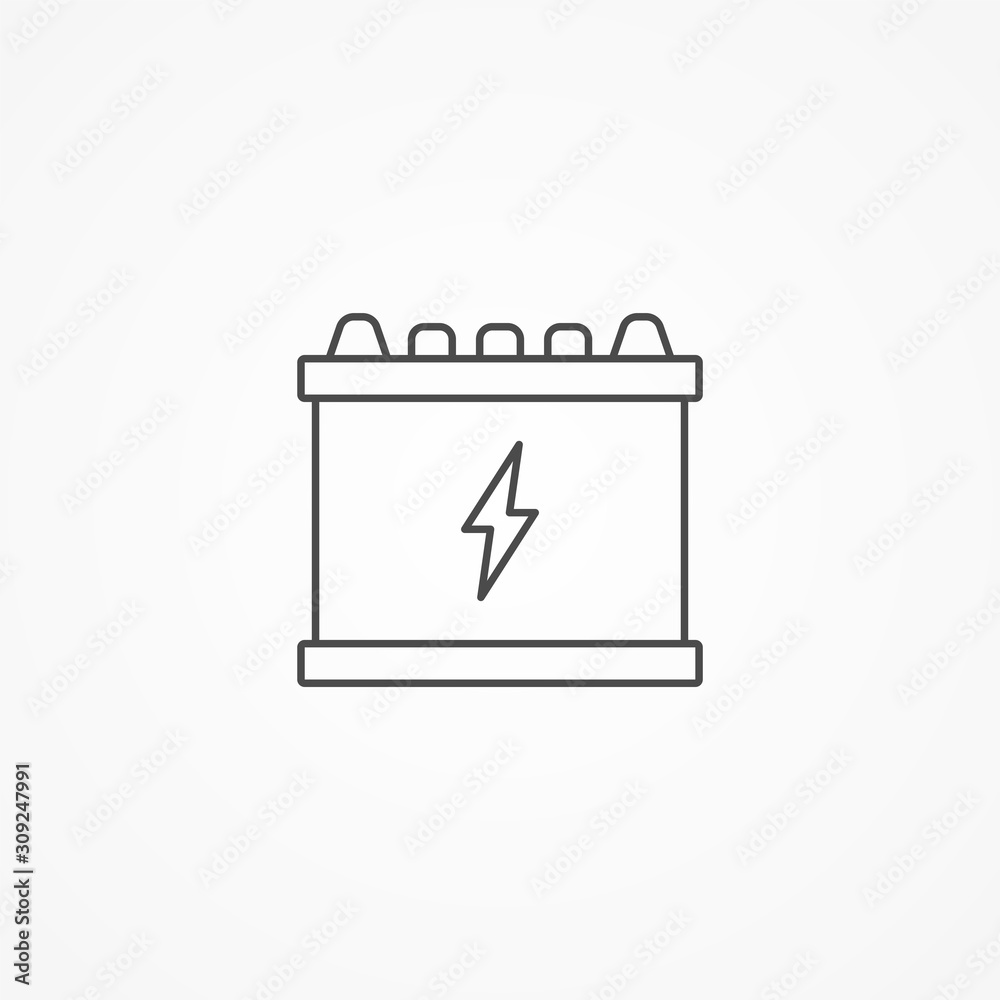 Car battery vector icon sign symbol Car battery vector icon sign symbol