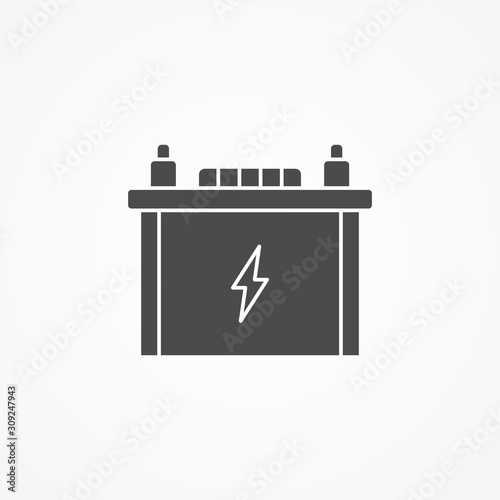 Car battery vector icon sign symbol