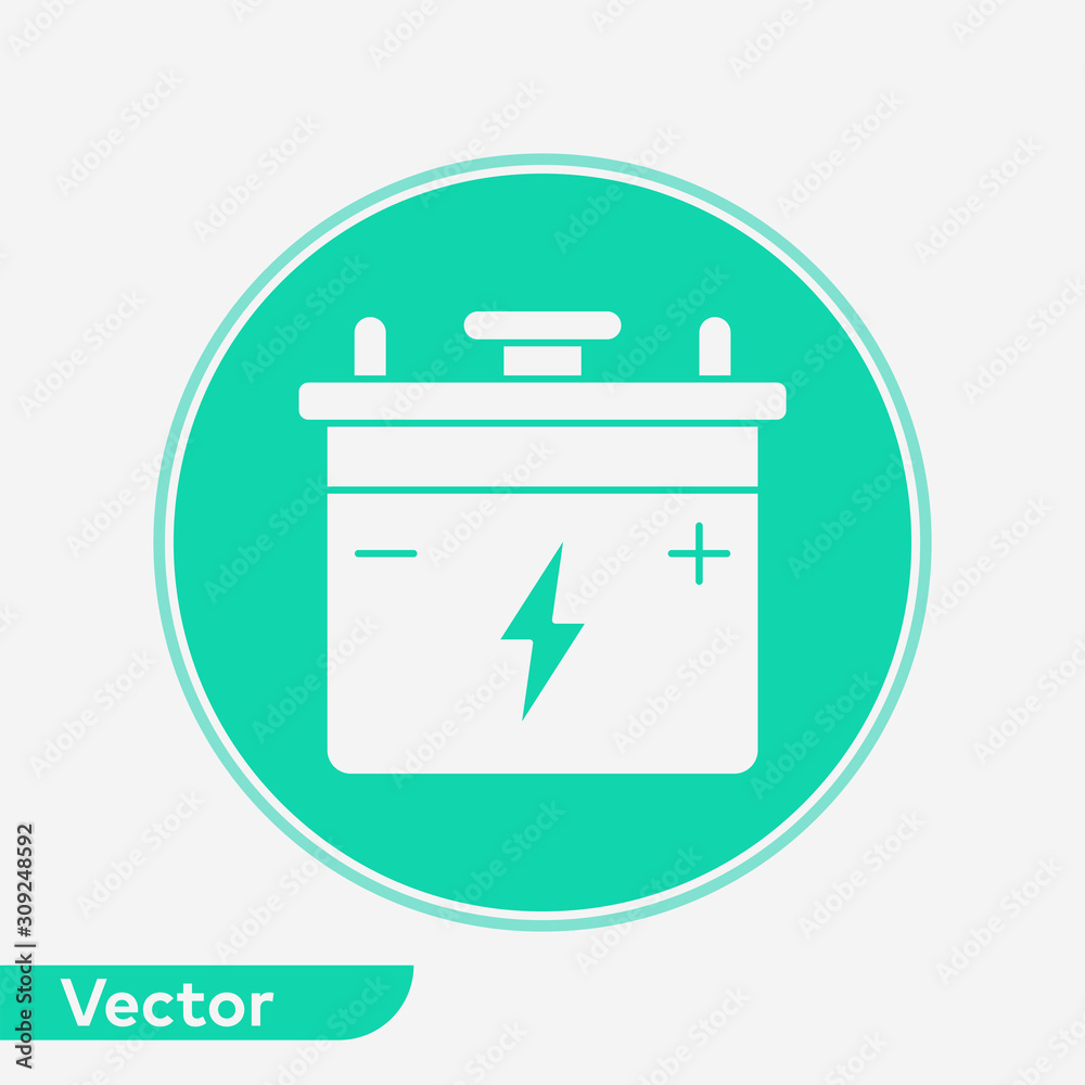 Car battery vector icon sign symbol Car battery vector icon sign symbol