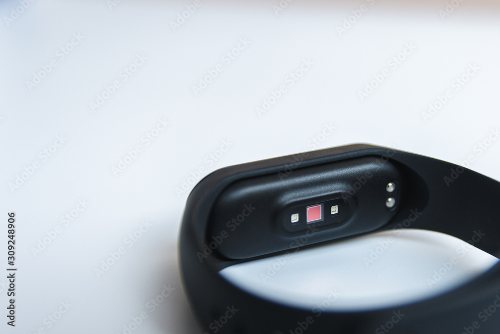 back view of a sensor of a smart band or smartwatch back view of a sensor of a smart band or smartwatch