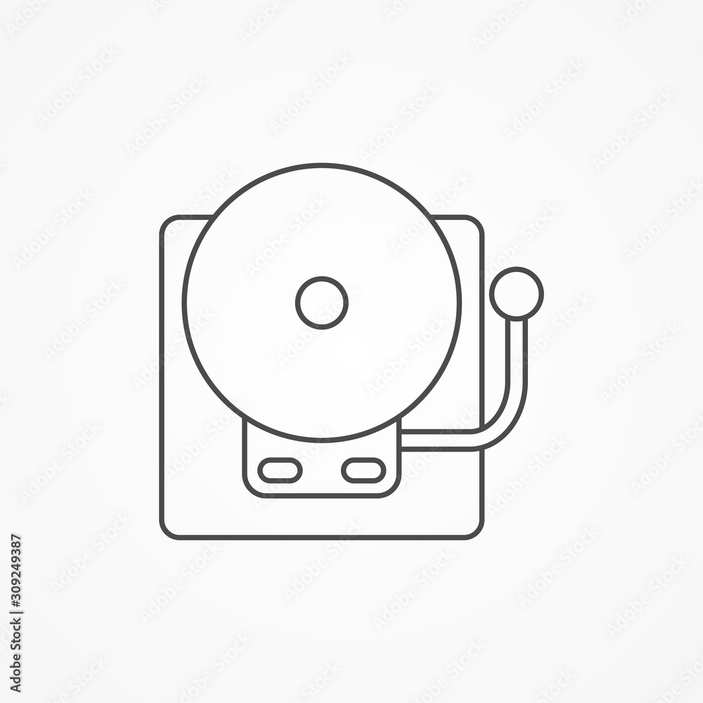 School alarm vector icon sign symbol School alarm vector icon sign symbol