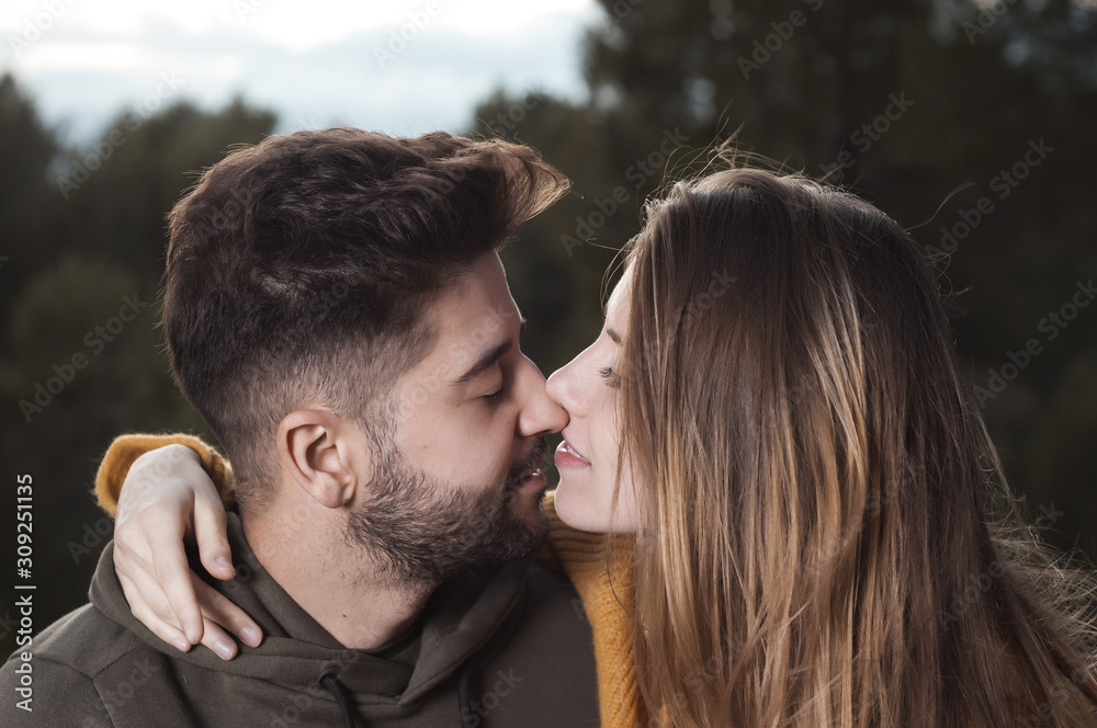 Young couple in love in the countryside Young couple in love in the countryside
