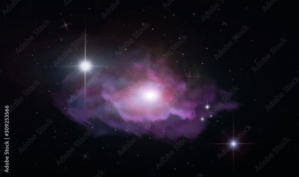 space abstract background with stars and nebula