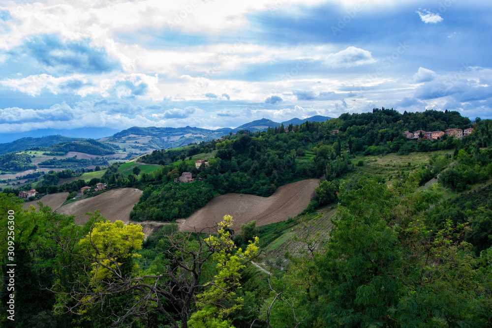 panoramic view of the hills around Urbino