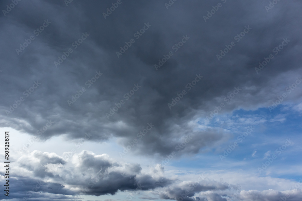 Dramatic dark clouds moody grey sky cloudscape  stormy air heavy moody natural background