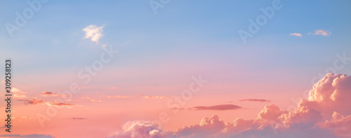 Beautiful sunset sky. Dramatic colorful clouds after sunset. Nature backgrounds. © Inga Av