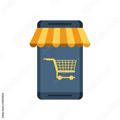 smartphone device with shopping cart