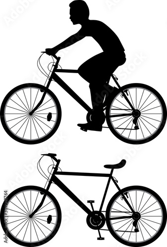 bicyclist silhouette vector