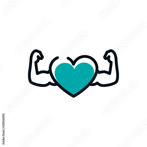 Isolated heart with muscles vector design