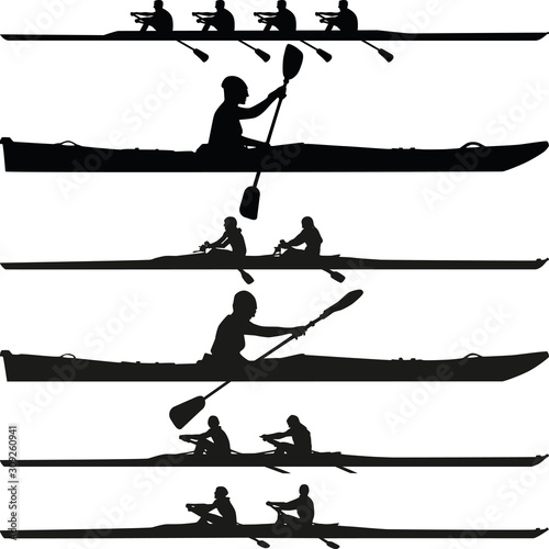 kayak silhouette vector