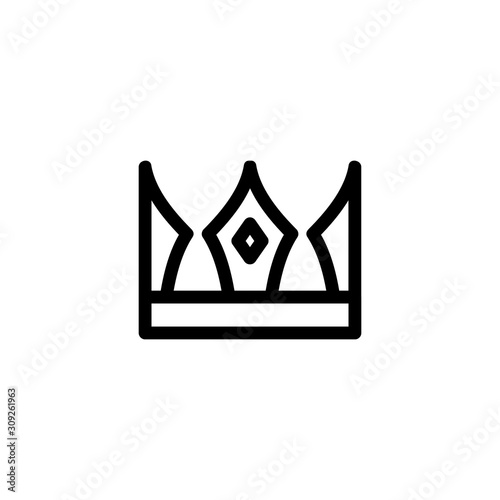 Crown King icon vector. A thin line sign. Isolated contour symbol illustration