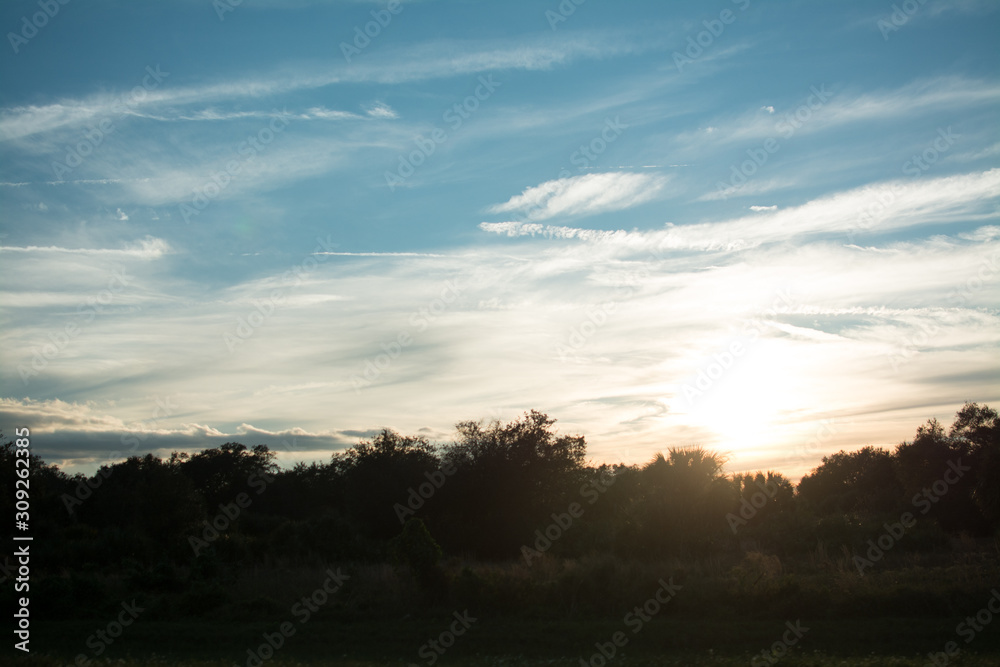 sunset in mountains