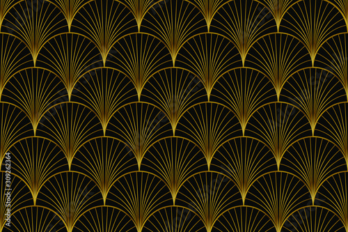 Art deco style - vintage geometric pattern background. Vector illustration.