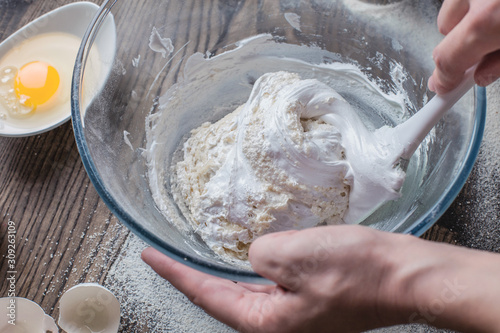 Naklejka Making dough