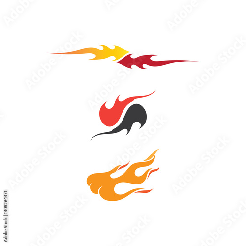 Fire flame nature logo and symbols icons template vector